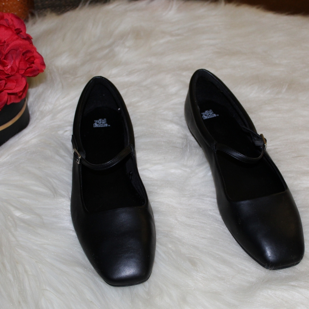 Wild Fable Women's 11 Black Elsa Square Toe Mary Jane Ballet Flats Shoes - Picture 7 of 16